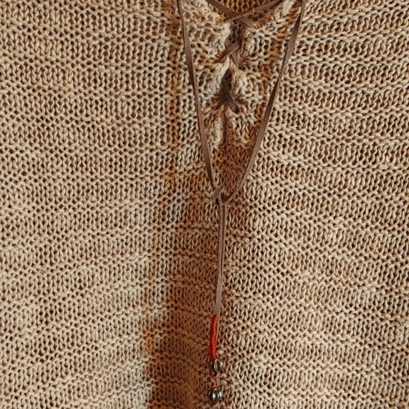 LAUREN JEANS CO. KNIT LINEN BLEND RETRO SWEATER SIZE MEDIUM - Picture 5 of 7